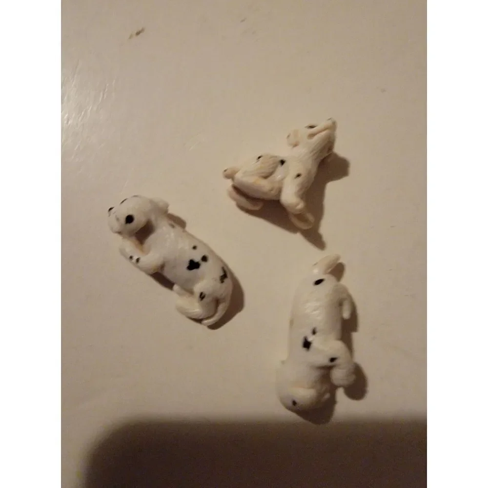 Lot Of 3 Vintage Mini Dalmatian Puppies Dog Dalmatians 90s Vtg Miniature Plastic